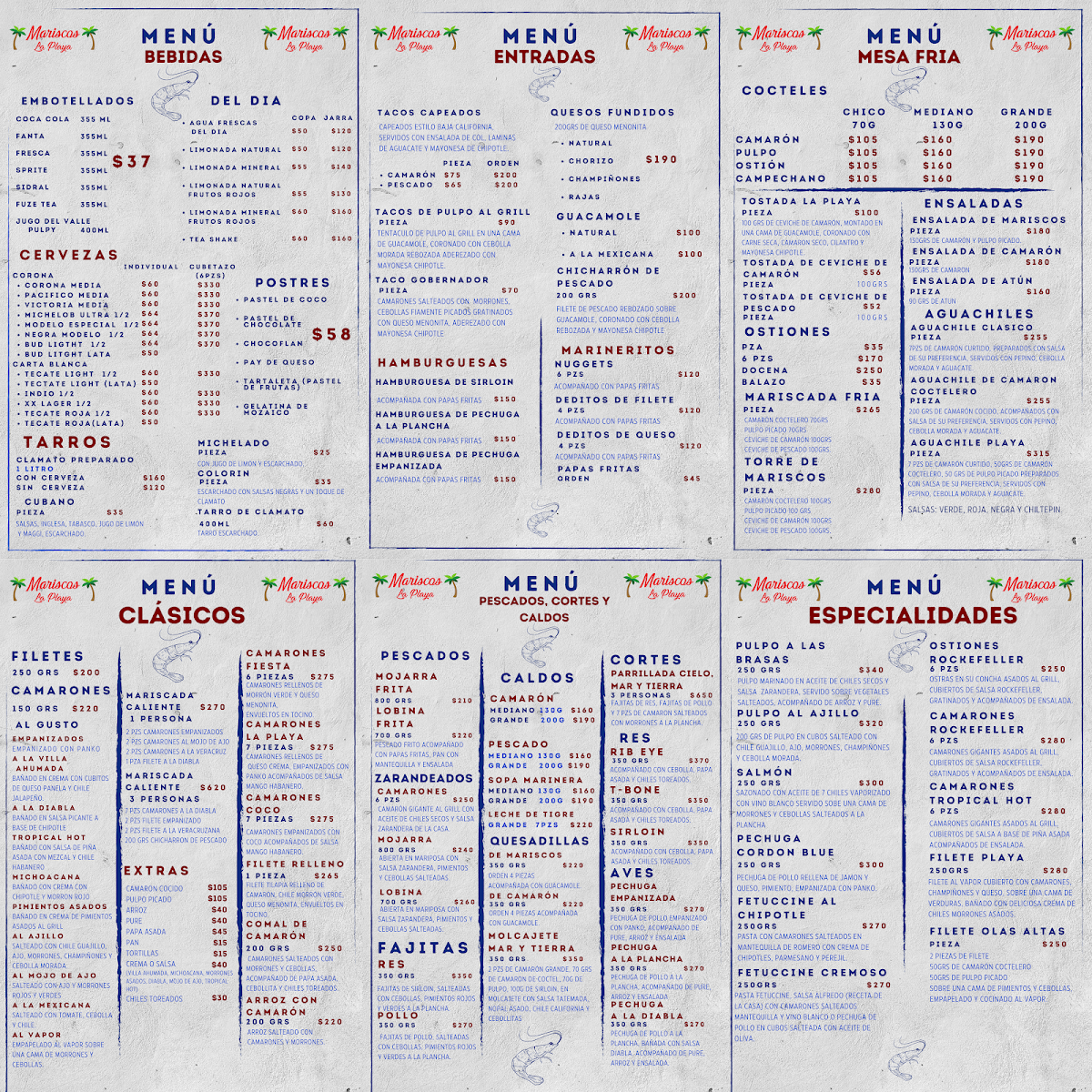 Mariscos La Playa Menu - Image 1